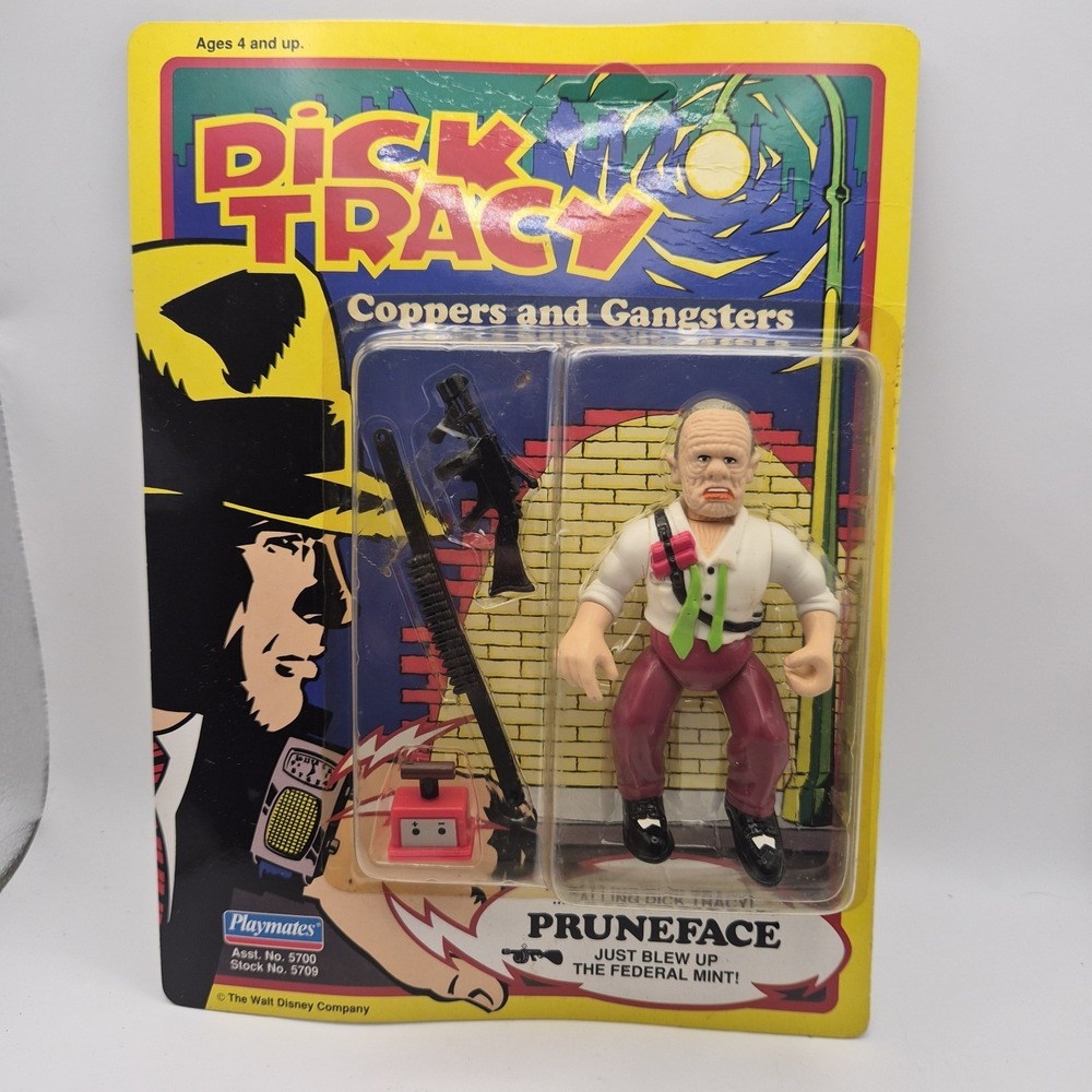 1990 Dick Tracy Pruneface Action Figure Playmates Coppers & Gangsters MOC Disney